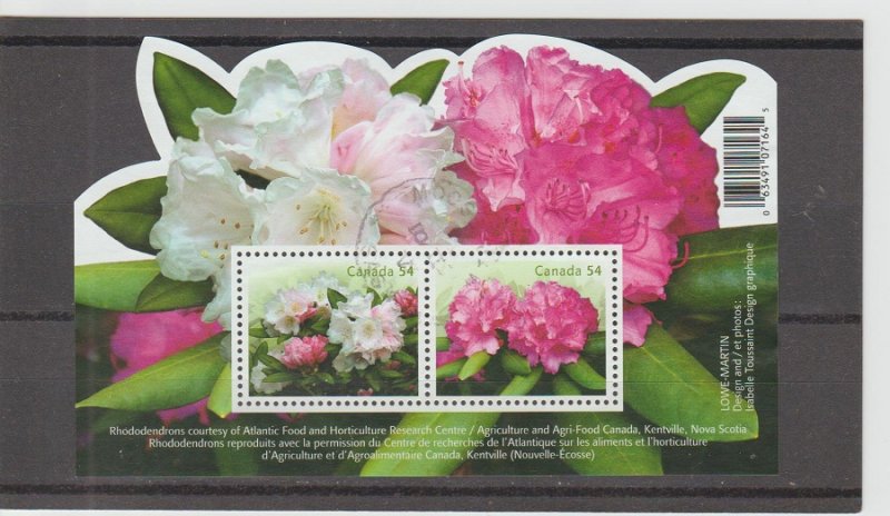 Canada  Scott#  2318  Used  Pane of 2  (2009 Rhododendrons)