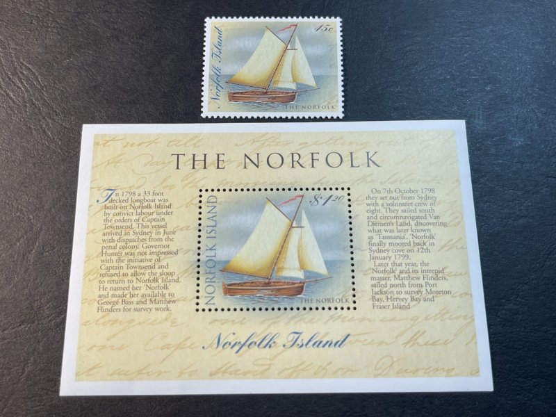 NORFOLK ISLAND # 663-664--MINT NEVER/HINGED--SINGLE & SOUVENIR SHEET--1998