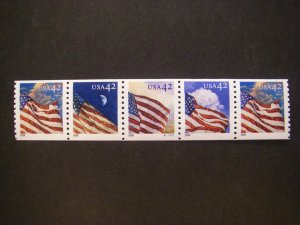 Scott 4228-31 or 4231a, 42c Flag, PNC5 #S111111, MNH Coil BEAUTY