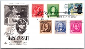 U.S. FIRST DAY COVER MARY CASSATT WITH FAMOUS AMERICANS SERIES IN COMBO 1966