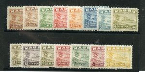 NAURU 1924-34 SCOTT #17-30 GRAYISH PAPER MINT VERY LIGHTLY HINGED