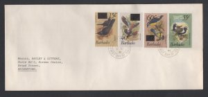 Barbados #506A/563-65  (1981 55c Bird surcharge set +  ) on non-cachet FDC