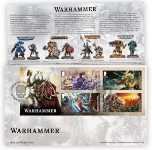 Warhammer First Day Cover Miniature Sheet, Tallents House Postmark , Royal Mail