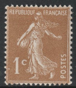 France Scott 156 - SG497a, 1932 Sower 1c Brown MH*