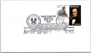 US COVER SPECIAL EVENT POSTMARK G & NW RAILWAY CHARTER GRANTED 150 YEARS 1986 B