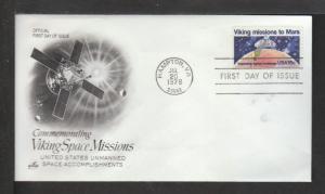 US 1759 Viking Missions 1978 Artcraft U/A FDC 