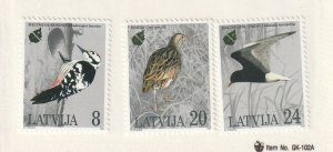 Latvia 1995 Eur. Nature Conservation-Birds, Scott Cat. No(s). 396-398 MNH