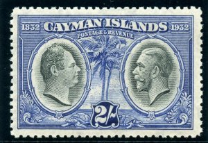 Cayman Islands 1932 KGV Centenary 2s black & ultramarine MLH. SG 93. Sc 78.
