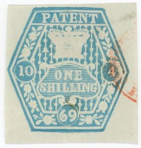 (I.B) QV Revenue : Patent Office 1/- (1869)