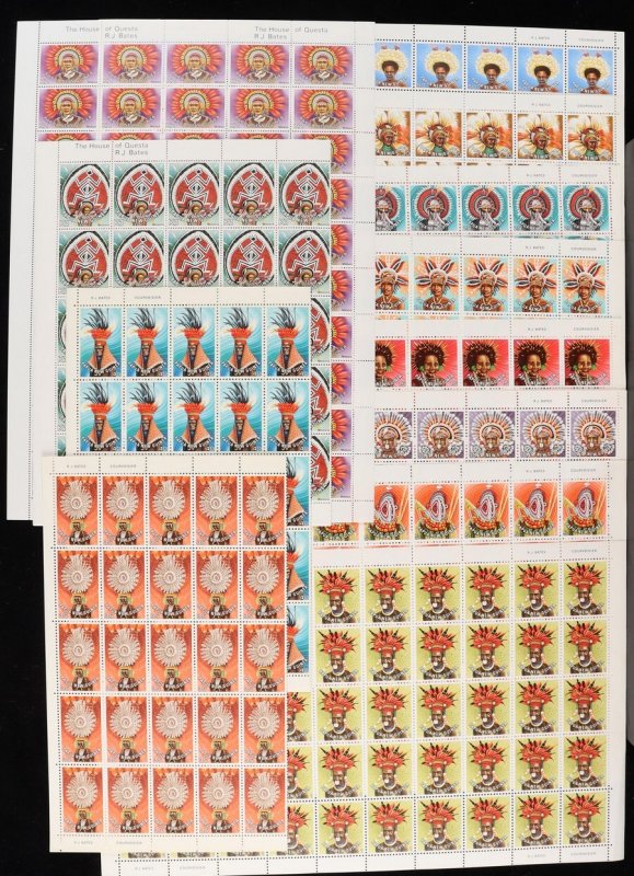 PAPUA NEW GUINEA 1977 Headdresses set sheets. MNH **. SG cat £150+. FV K265.  