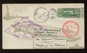 C13 Used on Toaspern Zeppelin Cachet May 7 1930 Modified Cover to Spain (924b)