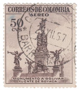 COLOMBIA AIRMAIL STAMP 1954. SCOTT # C246. USED. # 1