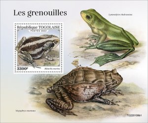 TOGO - 2022 - Frogs - Perf Souv Sheet #1 - Mint Never Hinged