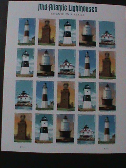 ​UNITED STATES-2020 MID-ATLANTIC LIGHTHOUSE 7TH SERIES- ISHEET OF 20 MNH-VF