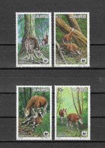 ZAIRE 1984 WWF SG 1209/12 MNH