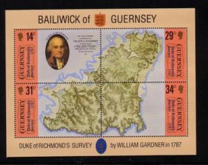 Guernsey Sc 347 1987 Duke of Richmond Survey stamp sheet mint NH