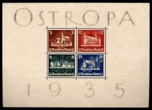 GERMANY Stamps B68 1935 OSTROPA SOUVENIR SHEET MINT NO GUM Lovely