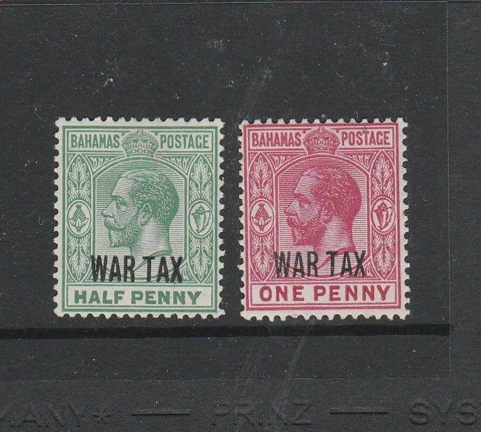 Bahamas 1918 war tax type 11, 1/2d & 1d Fresh MM SG 96/7 