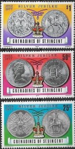 1977 St Vincent Grenadines Silver Jubilee SC# 116-118 Mint