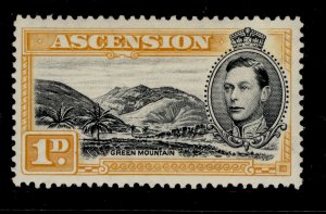 ASCENSION GVI SG39a, 1d black & yellow-orange, M MINT. Cat £14. PERF 13½