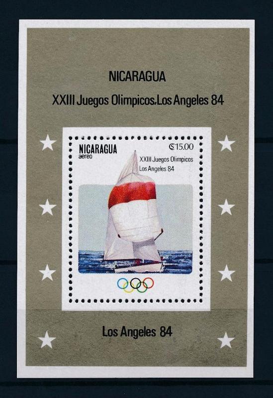 [55488] Nicaragua 1983 Olympic games Los Angeles Sailing MNH Sheet