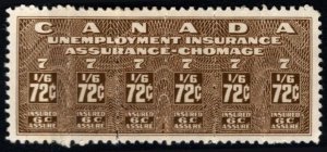1948 Canada Revenue Van Dam #- FU21 72 Cents Unemployment Tax MNH