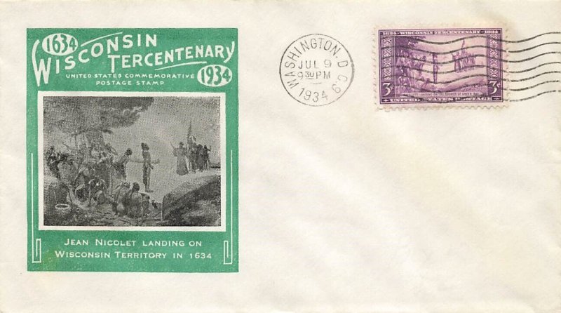 739 3c WISCONSIN - Ioor cachet - Green - DC