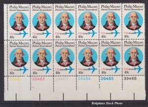 BOBPLATES #C98A Mazzei Lower Left Plate Block of 12 39461-6 VF MNH SCV=$80