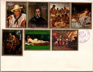 SCHALLSTAMPS PARAGUAY 1972 FDC COVER COMM PAINTINGS IN ASUNCION MUSEUM STAMPS(7)