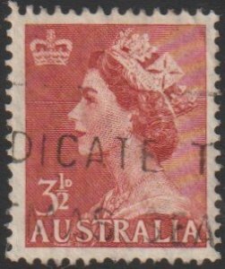 Australia SC# 258 - (3.5p) - Queen Elizabeth II, dark red - Used Single