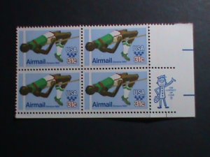 ​UNITED STATES-AIRMAIL-1979--SC#C97- OLYMPIC GAME-HIGH JUMP-MNH IMPRINT BLOCK