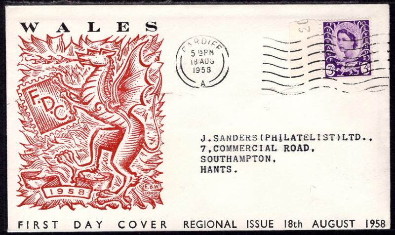 Great Britain Wales 1 Typed FDC