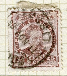 PORTUGAL; 1880s early classic Luis Perf issue fine used Shade of 25r. value
