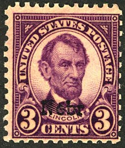 U.S. #672 MINT OG HR 