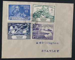 1949 Port Stanley Falkland Island First Day Cover FDC Universal Postal Union