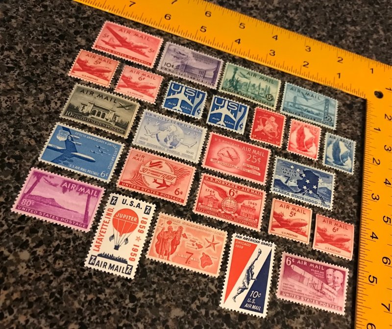 C32 to C56 US Airmails, MNH, full set of 25