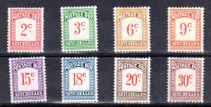 Seychelles 1951 SC J1-8, l.h. mint, set VF, cat. $18.60