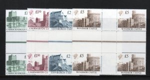 1988 CASTLES SET IN UNMOUNTED MINT CROSS-GUTTER BLOCKS OF 4