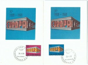 72654 - ITALY - Postal History - Set of 2 MAXIMUM CARD -  EUROPA 1969