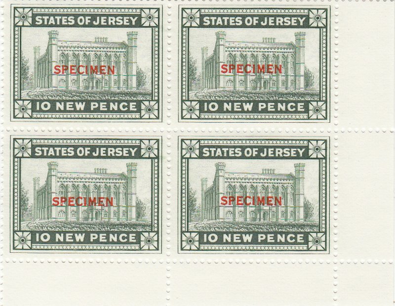 Jersey 10p Royal Court Revenue Specimen overprint Blk 4