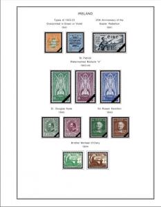 COLOR PRINTED IRELAND [CLASS.] 1922-1970 STAMP ALBUM PAGES (13 illustr. pages)