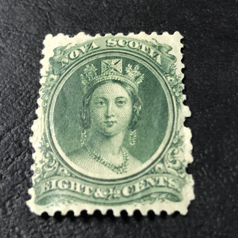 NOVA SCOTIA # 11a-MINT/HINGED*-----GREEN---WHITE PAPER---1860-63(LOTA)