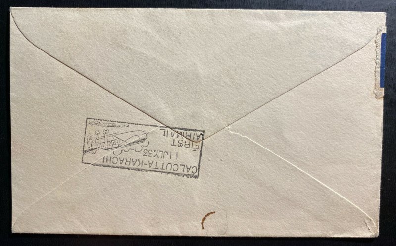 1933 Rangoon University India  First Flight Airmail cover FFC To Wooster OH USA