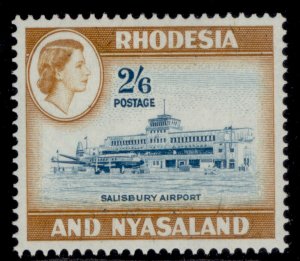 RHODESIA & NYASALAND QEII SG28, 2s 6d lt blue&yel-brown, M MINT. Cat £13.