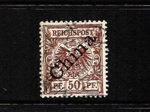 GERMAN  PO CHINA  1898  50pf   CHOCOLATE   FU     SG 12