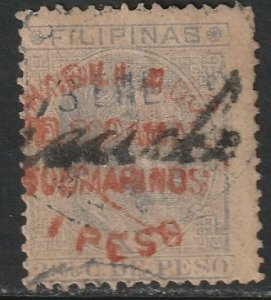 Philippines 1886 Ed 8D telegraph used toned thin