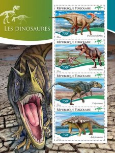 TOGO - 2014 - Dinosaurs - Perf 4v Sheet - Mint Never Hinged