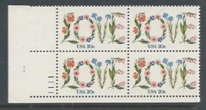 Scott# 1951  unused MNH  Plate Block of 4 perf 11.25