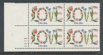 Scott# 1951  unused MNH  Plate Block of 4 perf 11.25