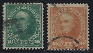 Scott # 258 & # 283  Lot E327  10 Websters  Used